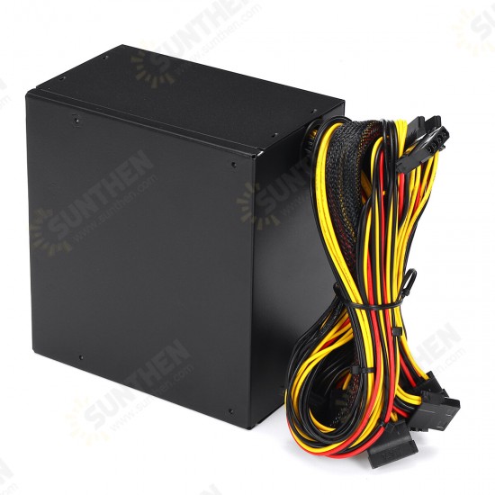 1200W Active ATX 12V PFC Desktop Gaming PC Power Supply 8PIN + 2x6PIN Silent Fan with LED Light