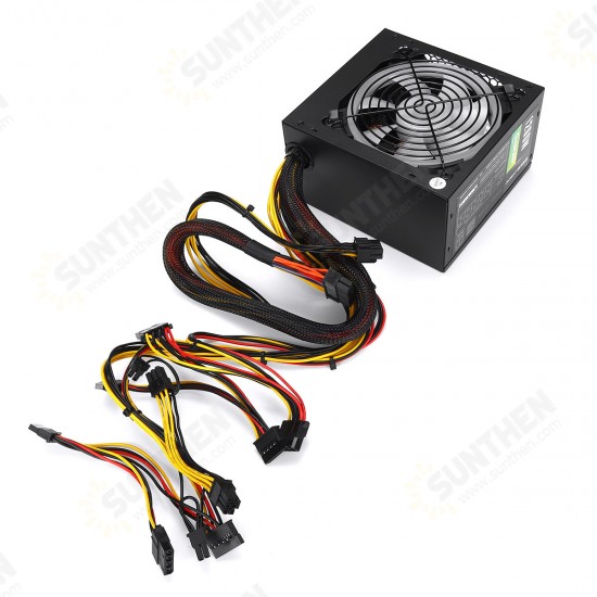 1200W Active ATX 12V PFC Desktop Gaming PC Power Supply 8PIN + 2x6PIN Silent Fan with LED Light