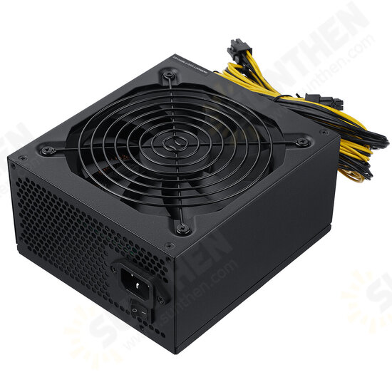 2000W 2400W 2600W ATX ETH Mining Power Supply Bitcoin 160V-240V 95% Efficiency Supports 8 Card Platform 10 6P Ports 4U Single