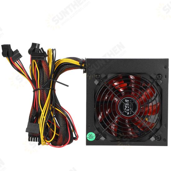 20+4Pin 1000W ATX PC Desktop Computer Power Supply PSU PFC 220V Quiet Fan Red