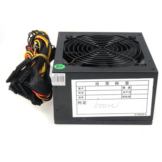 600W PC Power Supply Quiet ATX 12V 24Pins 12CM Cooling Fan Desktop Computer Power Supply Gaming PSU for AMD Intel
