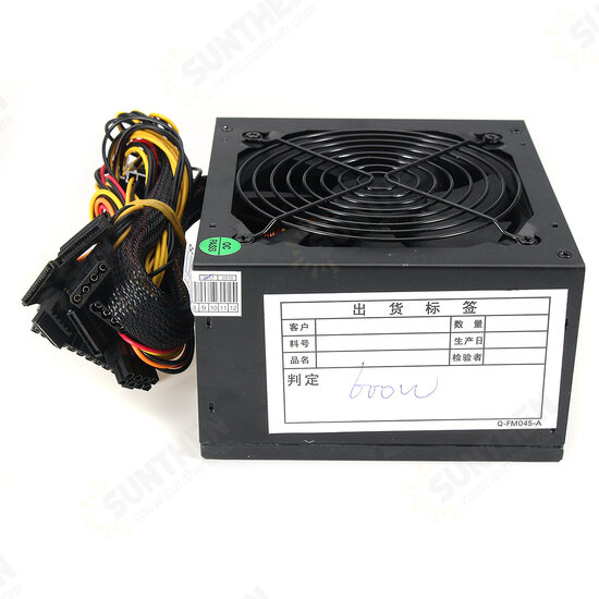 600W PC Power Supply Quiet ATX 12V 24Pins 12CM Cooling Fan Desktop Computer Power Supply Gaming PSU for AMD Intel