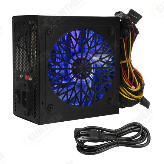 650W PSU PC Power Supply ATX Power Supply Unit Quiet 120mm Fan SATA