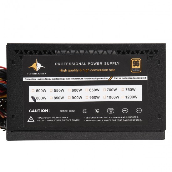 650W/800W/1000W Passive PFC Gaming Computer Power Supply PC Power Supply