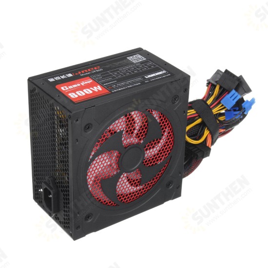 800W 220V PC Power Supply Quiet ATX Gaming PFC 20+4pin For Desktop Computer