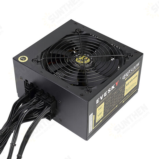 500W Desktop Computer Mainframe Power Supply Wide Mute Power Supply 12CM Rated 500W Peak Non-Modular