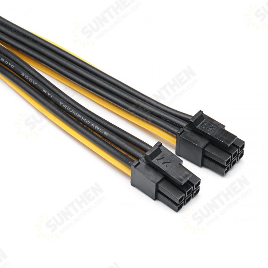 Dual Mini 6 Pin To 8 Pin Male PCI-E Power Cable For Mac Pro Video Card