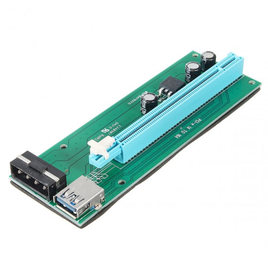 PCI-E 1X to 16X Mining Machine Enhanced Extender Riser Adapter With Power Cable.