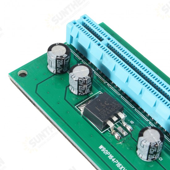 PCI-E 1X to 16X Mining Machine Enhanced Extender Riser Adapter With Power Cable.