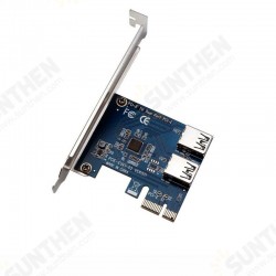 PCI-E 2 In 1 PCI Express 1X Slots Riser Card Mini ITX Turn External 3 PCI-E Slot Adapter PCIe Port Multiplier Card PCI-E 2 In 1 PCI Express 1X Slots Riser Card Mini ITX Turn External 3 PCI-E Slot Adapter PCIe Port Multiplier Card