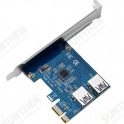 PCI-E 2 In 1 PCI Express 1X Slots Riser Card Mini ITX Turn External 3 PCI-E Slot Adapter PCIe Port Multiplier Card PCI-E 2 In 1 PCI Express 1X Slots Riser Card Mini ITX Turn External 3 PCI-E Slot Adapter PCIe Port Multiplier Card