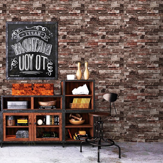 0.6x10M Brick Wallpaper Wall Sticker Waterproof PVC Self-Adhesive For Desk Room