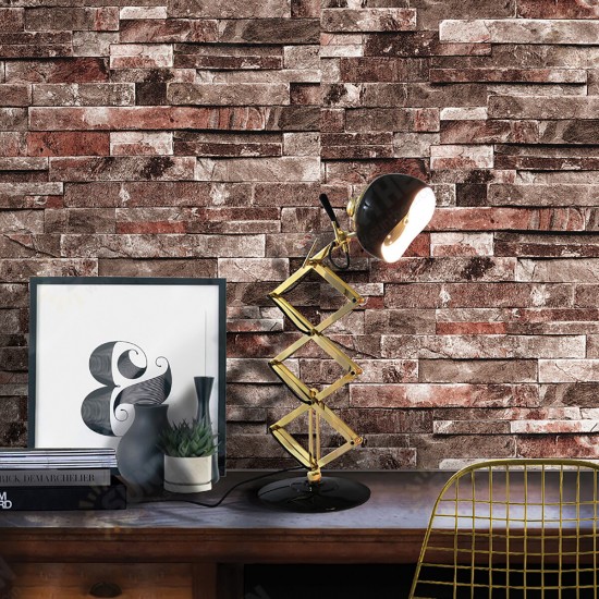 0.6x10M Brick Wallpaper Wall Sticker Waterproof PVC Self-Adhesive For Desk Room