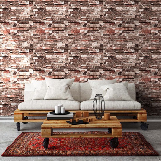 0.6x10M Brick Wallpaper Wall Sticker Waterproof PVC Self-Adhesive For Desk Room