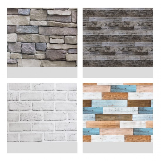 10M Retro Brick Wallpaper Wall Sticker Smooth Waterproof PVC Self-Adhesive Decoration