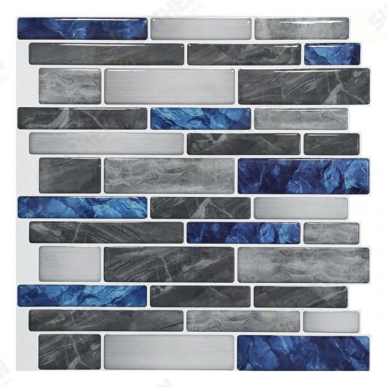 10pcs Self-adhesive Marble Pattern Wall Sticker Waterproof Kitchen Bathroom Decoration