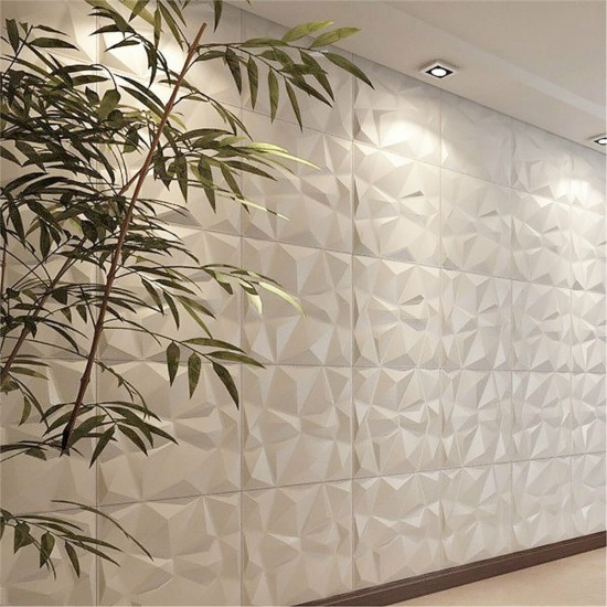 12Pcs/Set PVC 3D Wall Panels Embossed Home Room Decal Background Decor 12x12inch