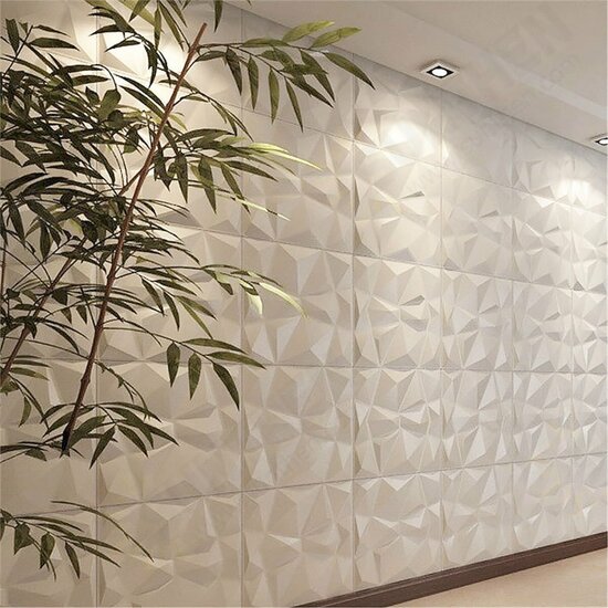 12Pcs/Set PVC 3D Wall Panels Embossed Home Room Decal Background Decor 12x12inch