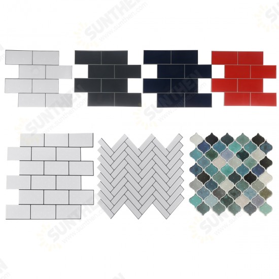 12inch DIY Tile Stickers 3D Brick Wall Self-adhesive Sticker Bathroom Kitchen