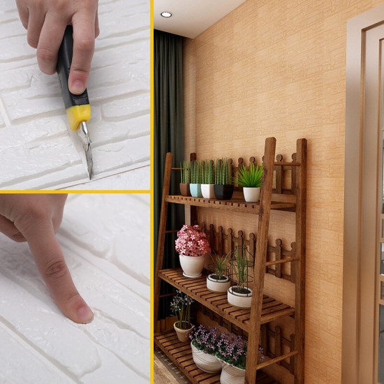 1/5/10PCS 3D Wall Stickers Imitations Brick Bedroom Decor Waterproof Self-adhesive