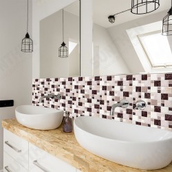 1PC Brown Brick Wall Stickers Self-adhesive Tile Sticker Bathroom Kitchen Decoration 1PC Brown Brick Wall Stickers Self-adhesive Tile Sticker Bathroom Kitchen Decoration