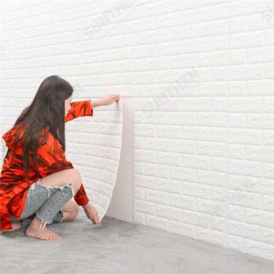 20Pcs/Set 3D Brick Wall Sticker Self-adhesive Panel Decal Waterproof PE Foam Wallpaper for TV Walls Sofa Background Wall Decor