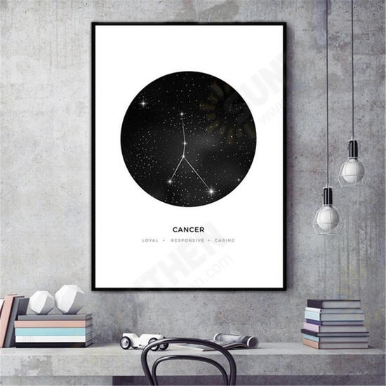 30x40cm Constellation Art Canvas Posters Geometric Astrology Painting Wall Paper