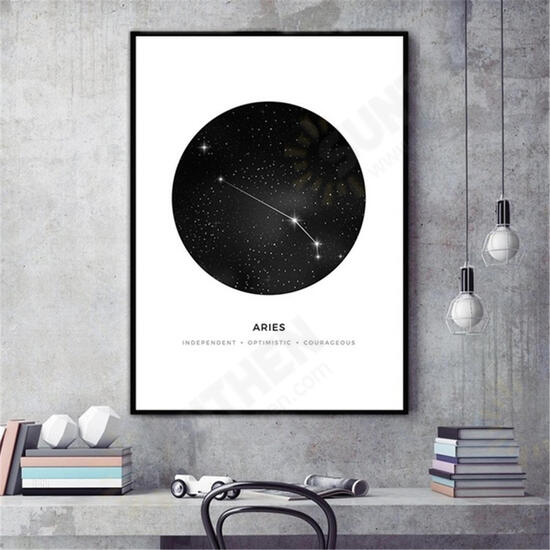 30x40cm Constellation Art Canvas Posters Geometric Astrology Painting Wall Paper