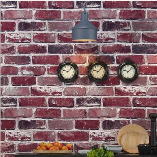 3D Modern Brick Pattern Non-woven Wall Sticker Vintage Style Living Room Bedroom