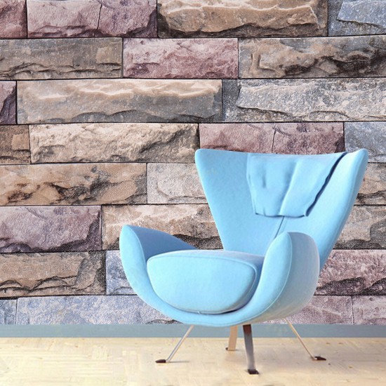 3D Simulation Brick Wall Paper Self-Adhesive Brick Stone Wallpaper Fashion Restaurant Hotel Store Decoration Water Wall Sticker