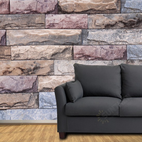 3D Simulation Brick Wall Paper Self-Adhesive Brick Stone Wallpaper Fashion Restaurant Hotel Store Decoration Water Wall Sticker