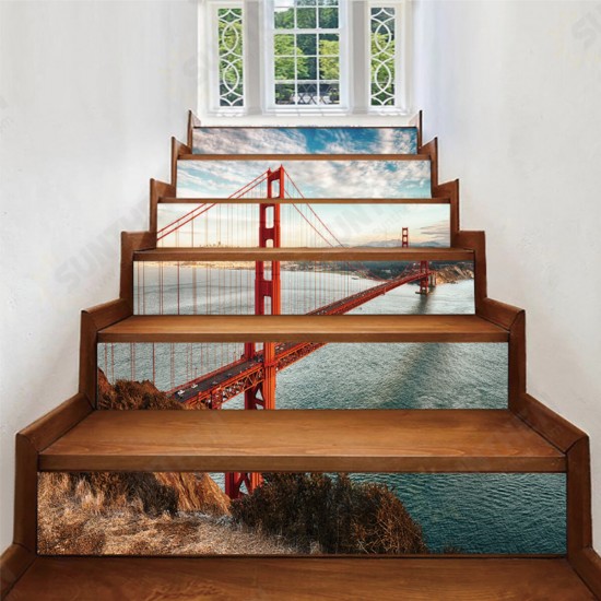 3D Stairs Stickers Riser Staircase Wall Scenery Wallpaper Decor Self-adhesive