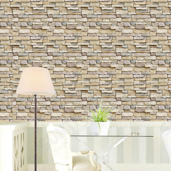 3D Wall Paper Brick Stone Pattern Sticker Rolls Self-adhesive Backdrop DIY Room Decor