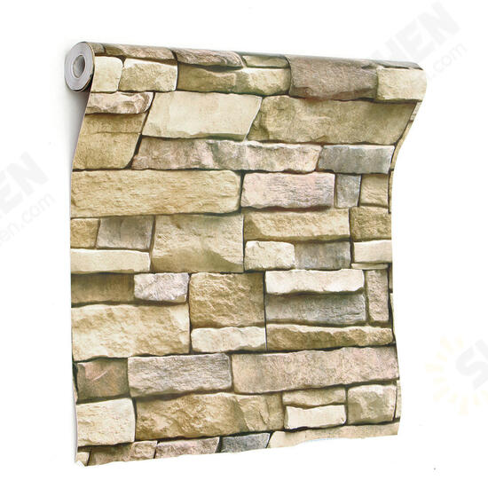 3D Wall Paper Brick Stone Pattern Sticker Rolls Self-adhesive Backdrop DIY Room Decor