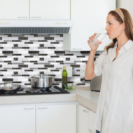3D Wall Paper Brick Stone Rustic Self-adhesive PVC Sticker Kitchen Home Decoration