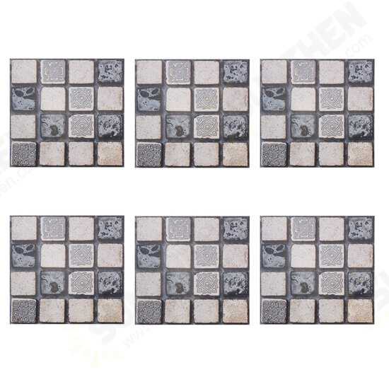 6pcs DIY Moroccan Self-adhesive Bathroom Kitchen Tile Wall Sticker Waterproof