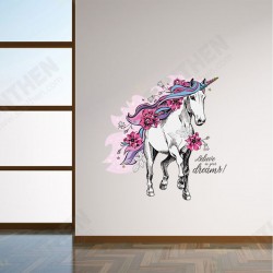 Magical Running Horse Removable PVC Wall Sticker Background Kids Bedroom Decals Magical Running Horse Removable PVC Wall Sticker Background Kids Bedroom Decals