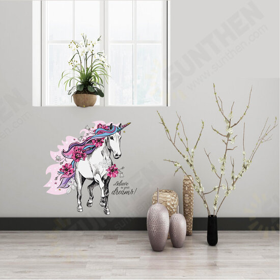 Magical Running Horse Removable PVC Wall Sticker Background Kids Bedroom Decals