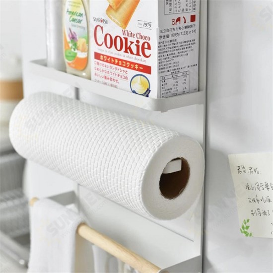 Magnetic Refrigerator Fridge Sidewall Paper Towel Holder Storage Rack Shelf Kitchen Organizer Space Saver