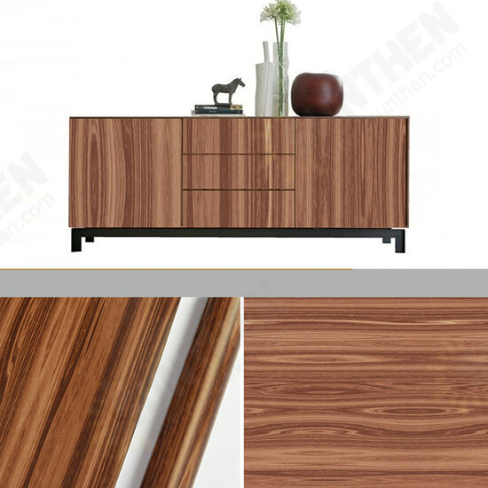 Modern Wallpaper Wood Grain Self-Adhesive Wall Tile Sticker 10*0.45M Waterproof