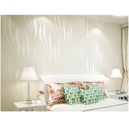 Non-woven Wallpaper Roll 3D Wave Background Sticker Living Room Bedroom Decoration
