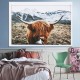 1 Piece Canvas Print Painting Highland Cow Poster Wall Decorative Printing Art Pictures Frameless Wall Hanging Decorations for Home Office