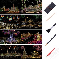 1 Piece Decorative Scratch Picture Scenery Scratching Paintings City Nightview Scraping Paintings Drawing Paper Home Decor Birthday Gift 1 Piece Decorative Scratch Picture Scenery Scratching Paintings City Nightview Scraping Paintings Drawing Paper Home Decor Birthday Gift