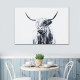 1 Piece Highland Cattle Canvas Painting Wall Decorative Print Art Pictures Frameless Wall Hanging Decorations for Home Office