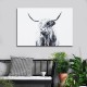 1 Piece Highland Cattle Canvas Painting Wall Decorative Print Art Pictures Frameless Wall Hanging Decorations for Home Office