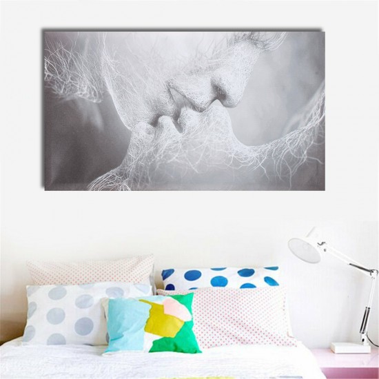 1 Piece Love Kiss Abstract Canvas Painting Wall Decorative Print Art Pictures Frameless Wall Hanging Decorations for Home Office