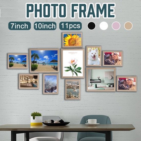 11Pcs/Set Modern Wall Hanging Photo Frame Set Art Home Decor Family Picture Display Living Room Hallway Bedroom Wall Decoration
