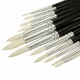 12 Pcs/Lot Paint Brush Different Size Black Short Rod White Nylon Hair Oil Painting Brushes Watercolor Acrylic Art Drawing Brush Tools