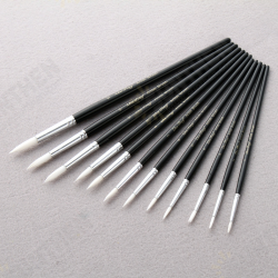 12 Pcs/Lot Paint Brush Different Size Black Short Rod White Nylon Hair Oil Painting Brushes Watercolor Acrylic Art Drawing Brush Tools 12 Pcs/Lot Paint Brush Different Size Black Short Rod White Nylon Hair Oil Painting Brushes Watercolor Acrylic Art Drawing Brush Tools