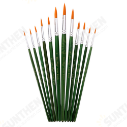 12Pcs Painting Brush Nylon Hair Green Wood Penholder Oil Painting Hook Line Pen for Acrylic Painting Supplies 12Pcs Painting Brush Nylon Hair Green Wood Penholder Oil Painting Hook Line Pen for Acrylic Painting Supplies